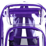 Maxbell Transparent Backpack 2 Way Zip Reinforced Strap Durable for Sports Men Purple