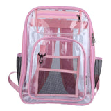 Maxbell Transparent Backpack 2 Way Zip Reinforced Strap Durable for Sports Men Pink