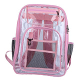 Maxbell Transparent Backpack 2 Way Zip Reinforced Strap Durable for Sports Men Pink