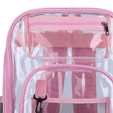 Maxbell Transparent Backpack 2 Way Zip Reinforced Strap Durable for Sports Men Pink