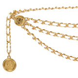 Maxbell Waist Chain Belt Multilayer Trendy Fashion Charms for Dresses Gift Female White