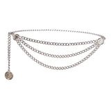 Maxbell Waist Chain Belt Multilayer Trendy Fashion Charms for Dresses Gift Female Silver