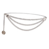 Maxbell Waist Chain Belt Multilayer Trendy Fashion Charms for Dresses Gift Female Silver