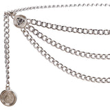 Maxbell Waist Chain Belt Multilayer Trendy Fashion Charms for Dresses Gift Female Silver