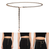 Maxbell Fashion Waist Chain Belt Adjustable for Clothes Accessories Beach Women gold black