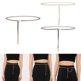 Maxbell Fashion Waist Chain Belt Adjustable for Clothes Accessories Beach Women gold black