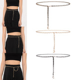 Maxbell Fashion Waist Chain Belt Adjustable for Clothes Accessories Beach Women gold black