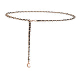 Maxbell Fashion Waist Chain Belt Adjustable for Clothes Accessories Beach Women gold black