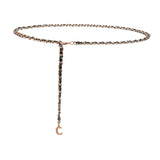 Maxbell Fashion Waist Chain Belt Adjustable for Clothes Accessories Beach Women gold black