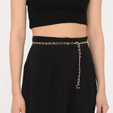 Maxbell Fashion Waist Chain Belt Adjustable for Clothes Accessories Beach Women gold black