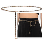 Maxbell Fashion Waist Chain Belt Adjustable for Clothes Accessories Beach Women gold black