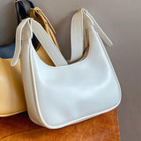 Maxbell Underarm Handbag Clutch Purse with Zipper Closure Work Women Shoulder Bag White