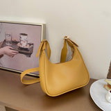 Maxbell Underarm Handbag Clutch Purse with Zipper Closure Work Women Shoulder Bag Brown