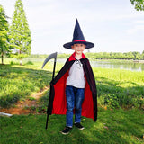 Maxbell Long Halloween Cloak Costume Death Cape Witch Cape Adults Cosplay Unisex Double Sided Hood