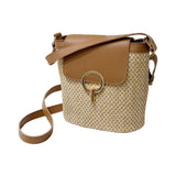 Maxbell Mini Woven Handbag Gift for Ladies Beach Travel Women Tote School Rattan Brown