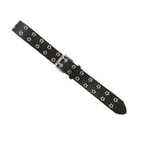 Maxbell Womens Double Grommet Belt Vintage Style Punk Rock Belt for Dancing Dresses