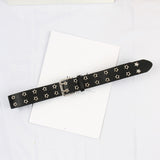 Maxbell Womens Double Grommet Belt Vintage Style Punk Rock Belt for Dancing Dresses