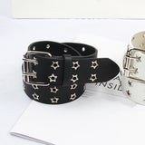 Maxbell Womens Double Grommet Belt Vintage Style Punk Rock Belt for Dancing Dresses