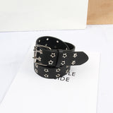 Maxbell Womens Double Grommet Belt Vintage Style Punk Rock Belt for Dancing Dresses