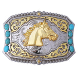 Maxbell Classic Western Belt Buckle Engraved Animal Floral Rodeo for 1.5" Belts