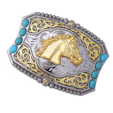 Maxbell Classic Western Belt Buckle Engraved Animal Floral Rodeo for 1.5" Belts