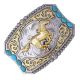 Maxbell Fashion Western Belt Buckle Mens Running Horse Belt Buckle Belt Accessories