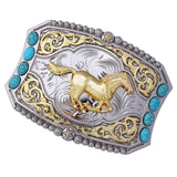 Maxbell Fashion Western Belt Buckle Mens Running Horse Belt Buckle Belt Accessories