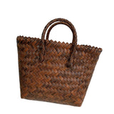 Maxbell Women Straw Handbag Travel Summer Tote Bohemian Hand Woven Bag for Beach without Pendant