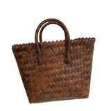 Maxbell Women Straw Handbag Travel Summer Tote Bohemian Hand Woven Bag for Beach without Pendant