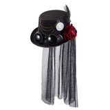 Maxbell Lace Veil Steampunk Top Hat Gothic Vintage Head Gear Unisex Cosplay Costume