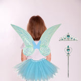 Maxbell Butterfly Elf Costume wand for Halloween Party Favor Girl Performance Blue