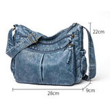 Maxbell Multifunctional Shoulder Bag PU Leather for Lipstick Shopping Sundries Blue