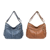 Maxbell Multifunctional Shoulder Bag PU Leather for Lipstick Shopping Sundries Blue