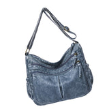 Maxbell Multifunctional Shoulder Bag PU Leather for Lipstick Shopping Sundries Blue