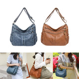 Maxbell Multifunctional Shoulder Bag PU Leather for Lipstick Shopping Sundries Blue