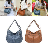 Maxbell Multifunctional Shoulder Bag PU Leather for Lipstick Shopping Sundries Blue