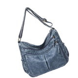 Maxbell Multifunctional Shoulder Bag PU Leather for Lipstick Shopping Sundries Blue