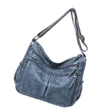 Maxbell Multifunctional Shoulder Bag PU Leather for Lipstick Shopping Sundries Blue