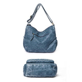 Maxbell Multifunctional Shoulder Bag PU Leather for Lipstick Shopping Sundries Blue