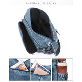 Maxbell Multifunctional Shoulder Bag PU Leather for Lipstick Shopping Sundries Blue