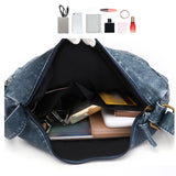 Maxbell Multifunctional Shoulder Bag PU Leather for Lipstick Shopping Sundries Blue