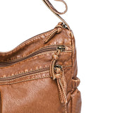 Maxbell Multifunctional Shoulder Bag PU Leather for Lipstick Shopping Sundries Brown