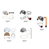 Maxbell Old Lady Wig Costume Set Granny Wig for Women's Halloween Dress Up StyleA