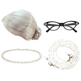 Maxbell Old Lady Wig Costume Set Granny Wig for Women's Halloween Dress Up StyleA