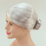 Maxbell Old Lady Wig Costume Set Granny Wig for Women's Halloween Dress Up StyleA