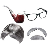 Maxbell Old Lady Wig Costume Set Granny Wig for Women's Halloween Dress Up StyleB