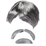 Maxbell Old Lady Wig Costume Set Granny Wig for Women's Halloween Dress Up StyleB