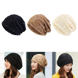 Maxbell Turban Hat Baggy Skullcap Hat Hijabs Slouchy Beanie for Women Daily Winter Black