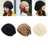 Maxbell Turban Hat Baggy Skullcap Hat Hijabs Slouchy Beanie for Women Daily Winter Black