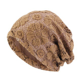 Maxbell Turban Hat Baggy Skullcap Hat Hijabs Slouchy Beanie for Women Daily Winter Khaki